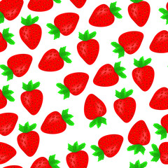 Red strawberries seamless pattern