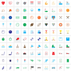 sport line and full icons set, outline and solid vector symbol collection, linear pictogram pack isolated on white for web and mobile, logo illustration