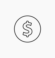 Dollar symbol. USD currency icon.