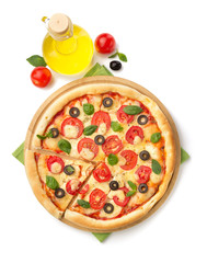 margarita pizza isolated on white