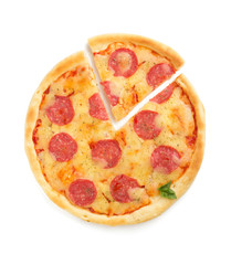 pepperoni pizza isolated on white