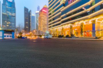 Obraz premium vehicle light trails at city road,shanghai,china.