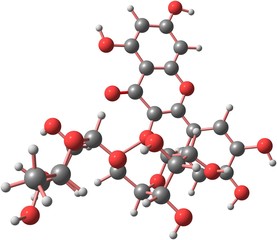 Rutin molecular structure isolated on white