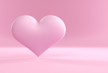 Pink heart 3d.