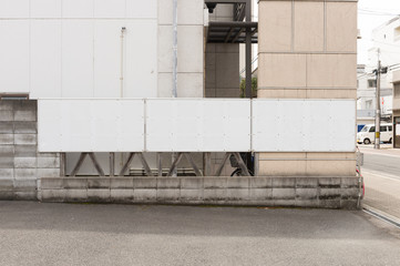 Obraz premium Large blank billboard on a street wall, banners with room to add your own text