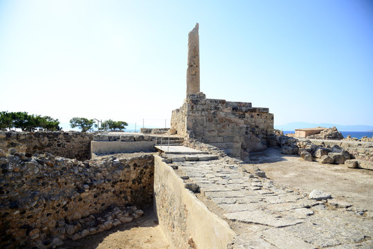 Museum and ancient ruins of the island of Aegina Greace Apollo Temple