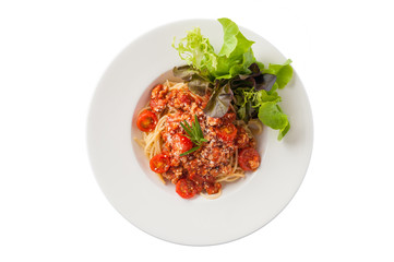 Pasta red sauce with minced pork