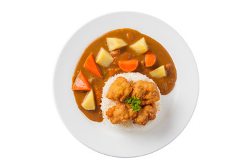 Japanese curry with deep fried chicken