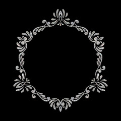 Elegant luxury vintage silver floral frame