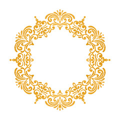 Elegant luxury vintage round gold floral frame