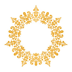 Elegant luxury vintage round gold floral frame