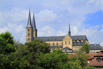 Fototapeta na wymiar St. Michael's Church of Michaelsberg Abbey in Bamberg, Bavaria,