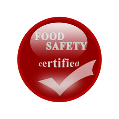 Food safety certified icon or symbol  image concept design for business and use in company system.