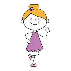 girl cartoon kid happy isolated design vector illustration 