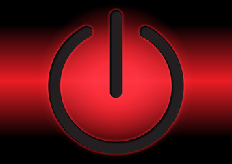 Power sign on red background