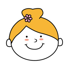 face girl smile isolated icon design, vector illustration 
