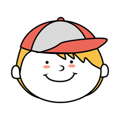 face boy smile isolated icon design, vector illustration 