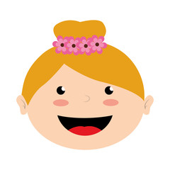 face girl smile isolated icon design, vector illustration 