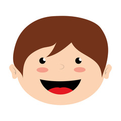 face boy smile isolated icon design, vector illustration 