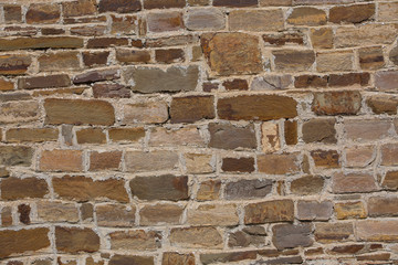 Crimea. A fragment of ancient masonry walls reinforced protection of the Genoese fortress in Sudak