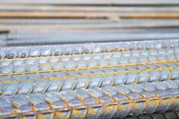 Obraz premium Background texture of steel rods used in construction 