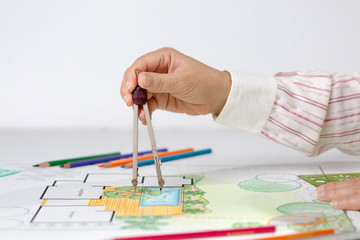 Landscape architect design backyard plan for villa