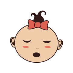 girl infant tail hairstyle vector illustration eps 10