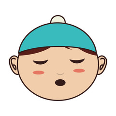 face baby hat closed eyes vector illustration eps 10