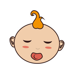 face baby hat closed eyes vector illustration eps 10
