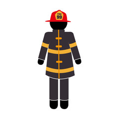 uniform fire equipement service emergency vector illustration eps 10