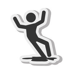 silhouette warning wet caution vector illustration eps 10