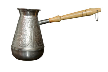 Old copper turk on a white background