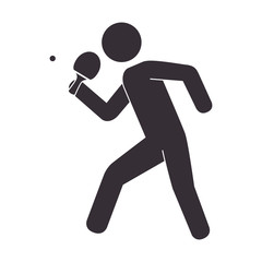 slihouette player ping pong vector illustration eps 10