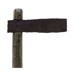 Wooden sign isolated on white