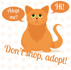 Cat in a cartoon style. Do not shop, adopt.