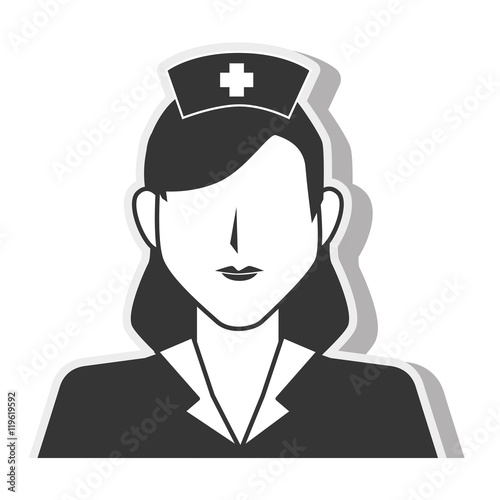 "nurse woman silhouette design vector illustration eps 10" Stock image