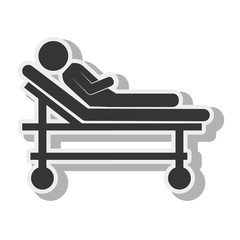 silhouette sick stretcher medical care design vector illustration eps 10