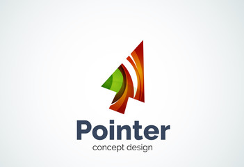 Cursor logo template, mouse pointer and arrow concept