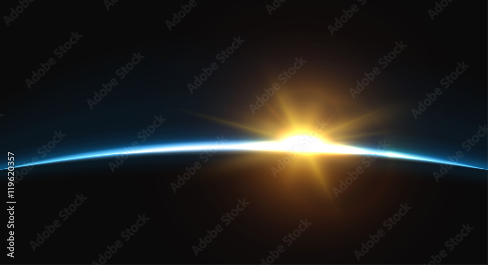Canvas Prints planet earth sunrise.. globe horizon atmosphere. view of the earth from orbit of the planet . backgr