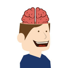 brain idea man cartoon design vector illustration eps 10