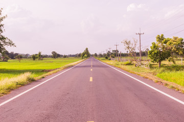 Local road at Northeast of Thailand
