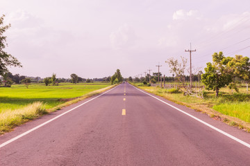 Local road at Northeast of Thailand