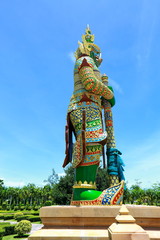 Kanjanaburi, Thailand-July 19 : Demon Guardian statue at Wat Thi