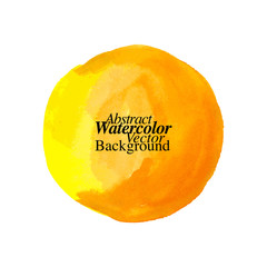 Abstract yellow circle watercolor vector background
