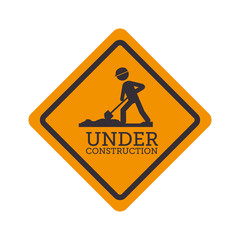 under construction signal road yellow design vector illustration eps 10