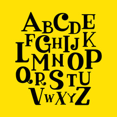 Black alphabetic fonts
