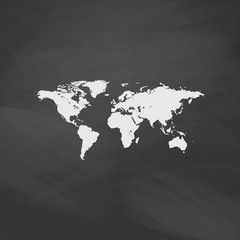Fototapeta na wymiar World Map computer symbol