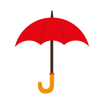 umbrella red wooden open isolated vector illustration eps 10