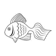 fish sea wildlife food icon isolated vector illustration eps 10