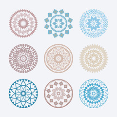 Mandala. Set of vector circle ornaments. Abstract sacred geometry